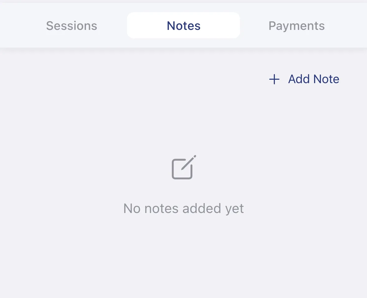 The Notes tab with notes listed by date