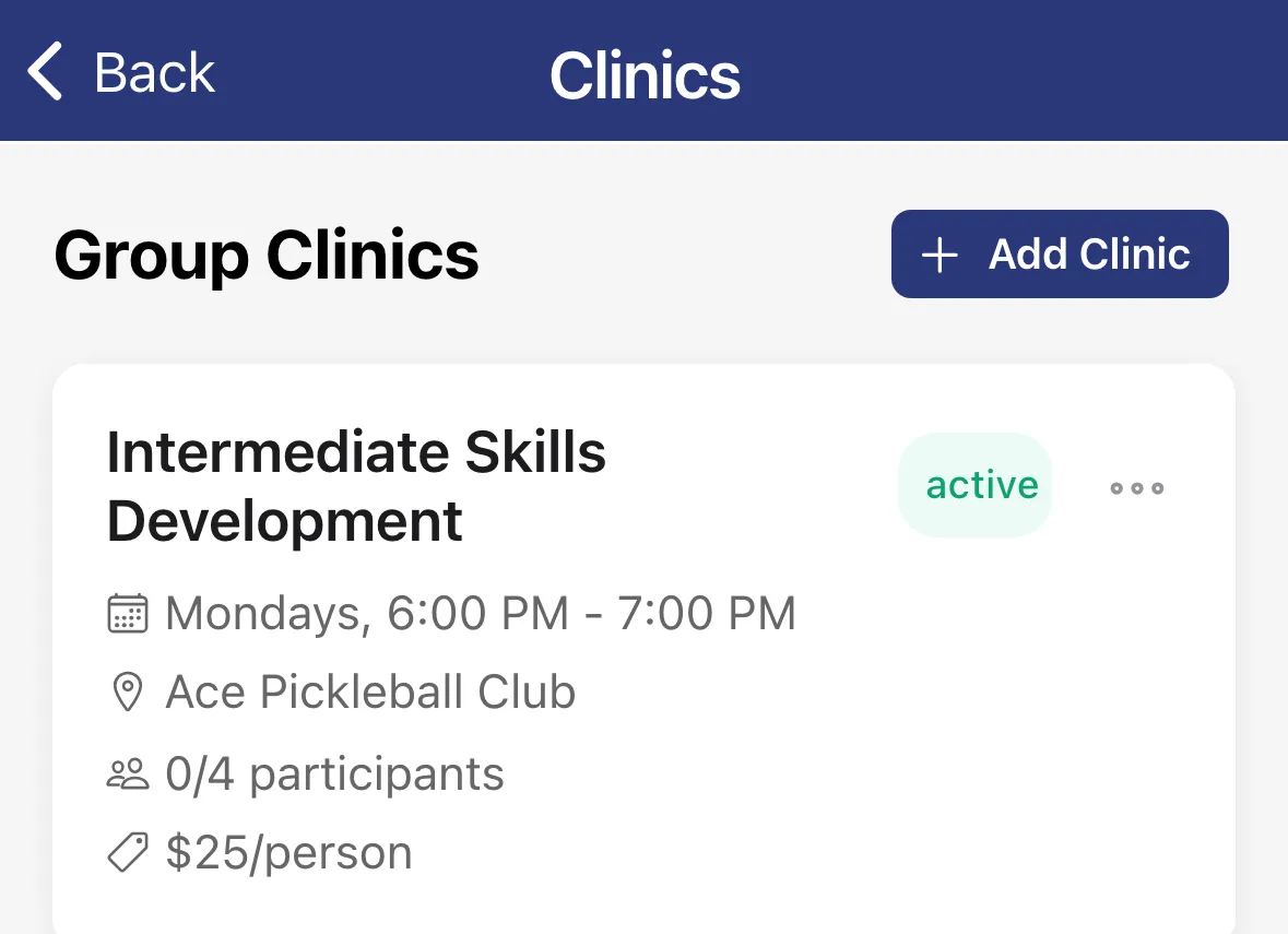The Group Clinics list
