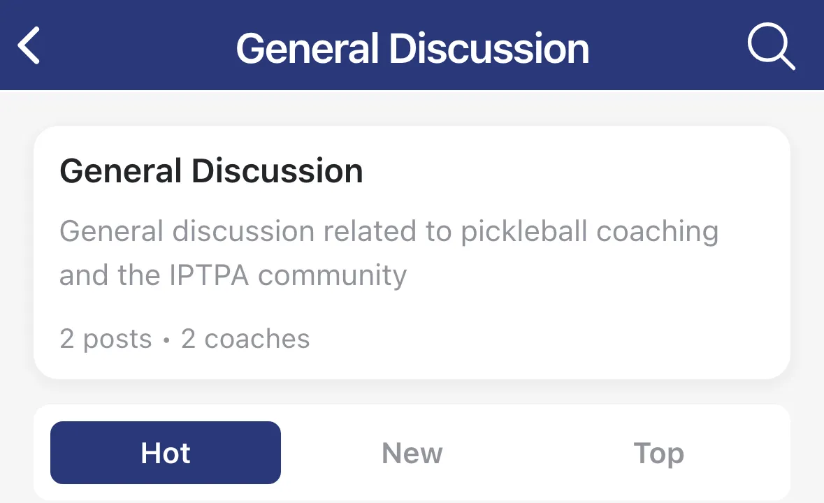A forum page with its description, post count and sort tabs
