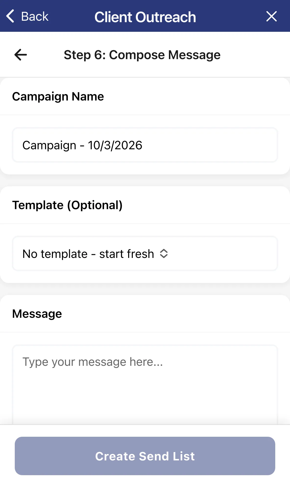 Step 6, Compose Message